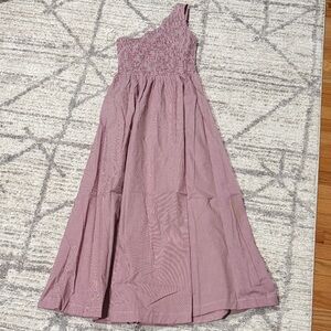 Frnch Paris One-Shoulder Smocked Maxi Dress